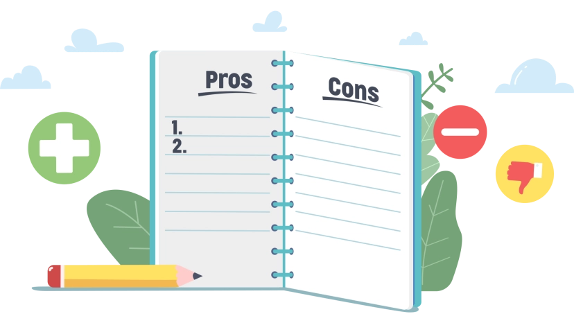 icon book open with pros and cons
